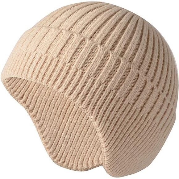 Womens Mens Beanie Hat Winter Hat with Earflaps, Fashionable Ski Skull Hat - Picture 4 of 7